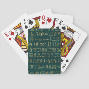 Baraja De Cartas Tipografía de jeroglíficos egipcios dorados Egipto