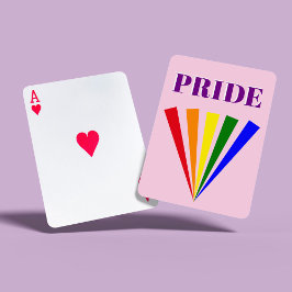 Baraja De Cartas Tipografía de los rayos del arco iris de lgbt de c