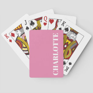 Baraja De Cartas Tipografía Negrita Personalizada Color Rosa Nombre