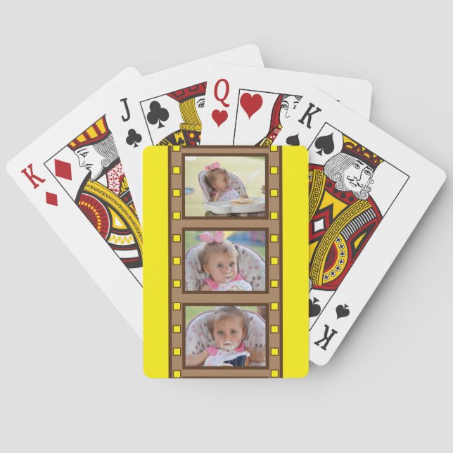 Baraja De Cartas Tira de película retro suma hasta 3 fotos amarilla