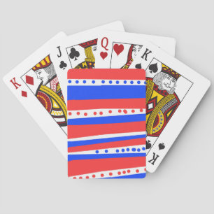 Baraja De Cartas Tiras de Círculos Azules Rojos Festibles