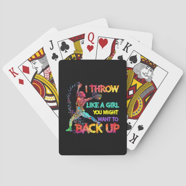 Baraja De Cartas Tiro Como Un Chica (Reverso)