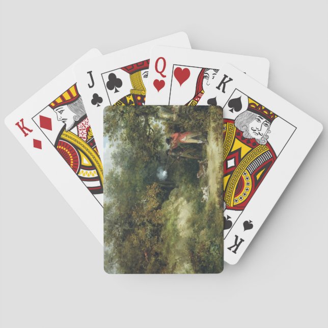 Baraja De Cartas Tiroteo del faisán (aceite en lona) 3 (Reverso)