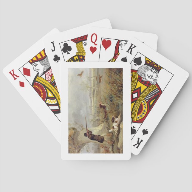 Baraja De Cartas Tiroteo del pato (aceite en lona) (Reverso)