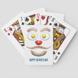 Baraja De Cartas Tocineta y Huevos en un Feliz Día del Padre