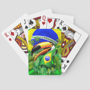 Baraja De Cartas Toco Toucan con bandera de Brasil