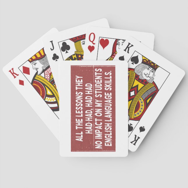 Baraja De Cartas Todas las lecciones que habían extraído no habían  (Reverso)