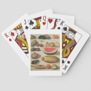 Baraja De Cartas Todavía la vida con fruta y sapo