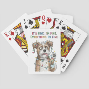 Baraja De Cartas Todo está bien, Navidades de color raro perro
