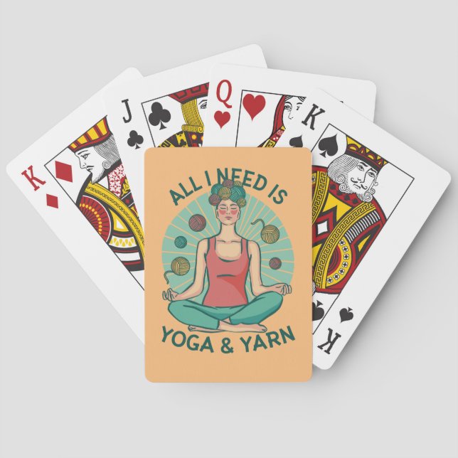 Baraja De Cartas Todo lo que necesito es yoga y frases de yarne (Reverso)