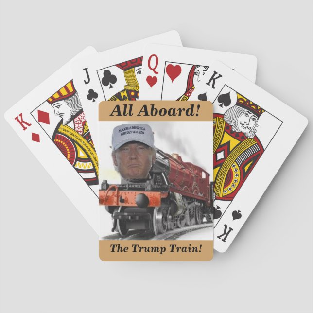 Baraja De Cartas Todos a bordo de las tarjetas del juego del tren (Reverso)
