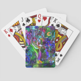 Baraja De Cartas Todos los Colores con Remolinos y Líneas