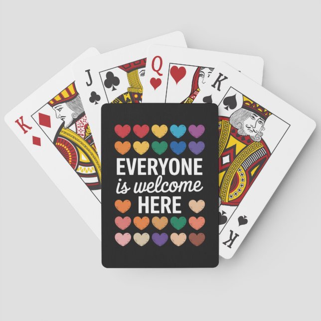 Baraja De Cartas Todos son bienvenidos aquí LGBTQ (Reverso)