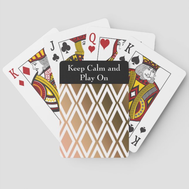 Baraja De Cartas Toffee marrón y patrón de diamante blanco (Reverso)