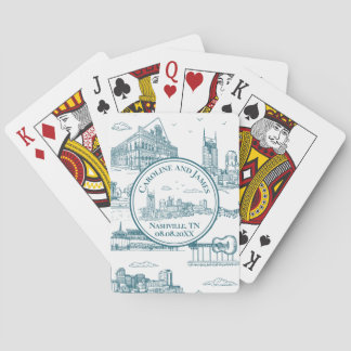 Baraja De Cartas Toile de Nashville Crepúsculo sobre Blanco
