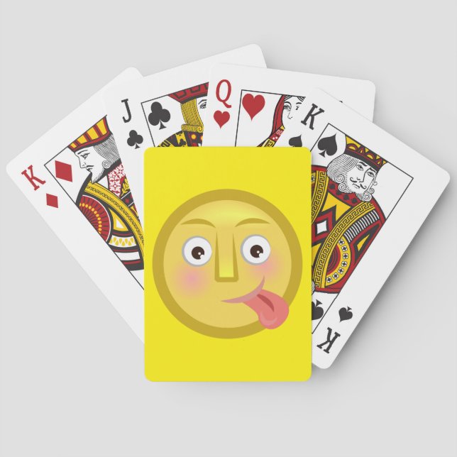Baraja De Cartas Tongue Out Emoji Funny Goofy Face (Reverso)