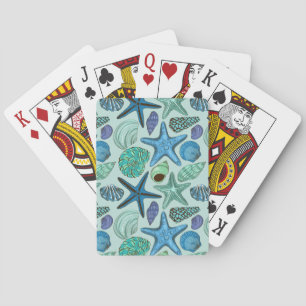 Baraja De Cartas Tonos De Azulejos Y Patrón De Piscina