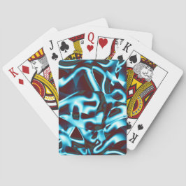 Baraja De Cartas Tonos de cian claro en tiras abstractas sobre rojo