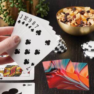 Baraja De Cartas Tonos rojos de satén raspados de iluminación