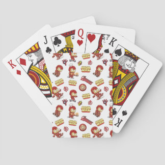 Baraja De Cartas Tonto patrón continuo de Chibi Iron Man - Superhér