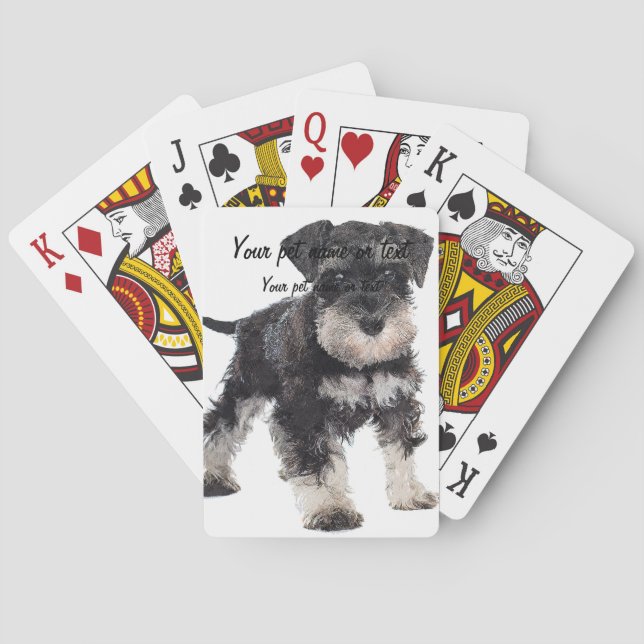 Baraja De Cartas Too Cute Puppy Miniature Schnauzer Dog (Reverso)