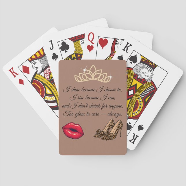 Baraja De Cartas Too Glam To Care – Chic Quote  (Reverso)
