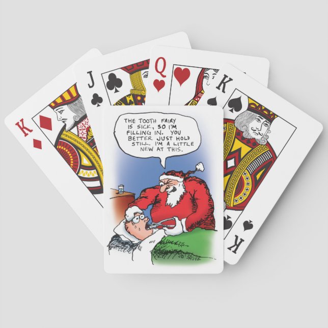 Baraja De Cartas Tooth Fairy Santa Funny Cartoon Playing Cards (Reverso)
