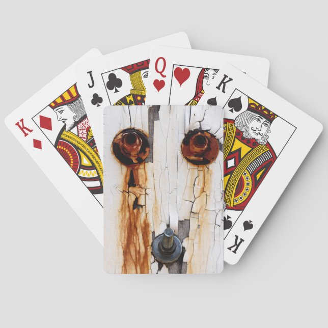 Baraja De Cartas Tornillos rustos y pintura descascarilladora (Reverso)