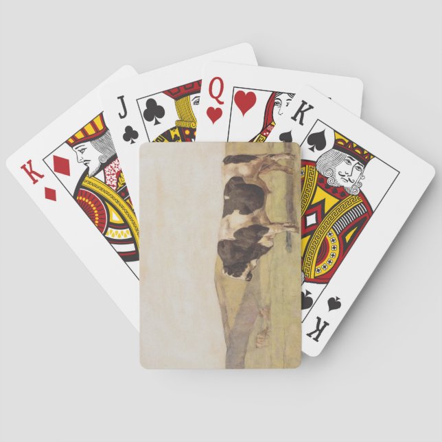 Baraja De Cartas Toro en un paisaje suizo (por Ferdinand Hodler) (Reverso)