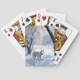 Baraja De Cartas Toro Terrier deja que nieve Navidades