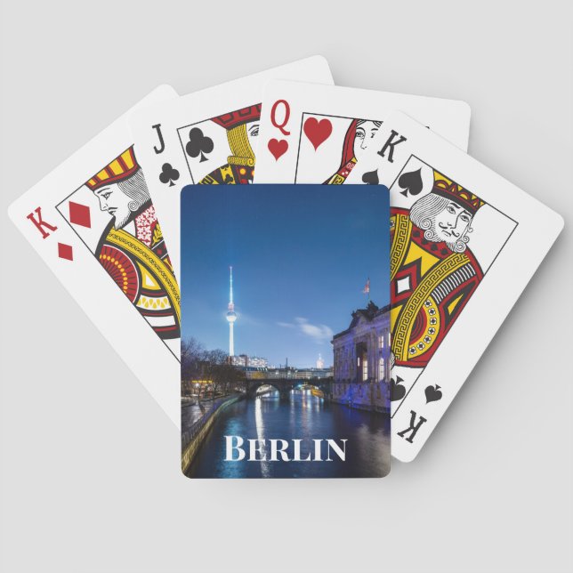 Baraja De Cartas Torre de televisión e isla de museo en Berlín, Ale (Reverso)