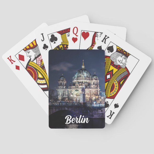 Baraja De Cartas Torre de TV y Catedral de Berlín en Berlín, Aleman (Reverso)