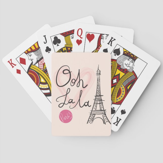 Baraja De Cartas Torre Eiffel dibujada mano (Reverso)