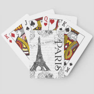 Baraja De Cartas Torre Eiffel en blanco y negro