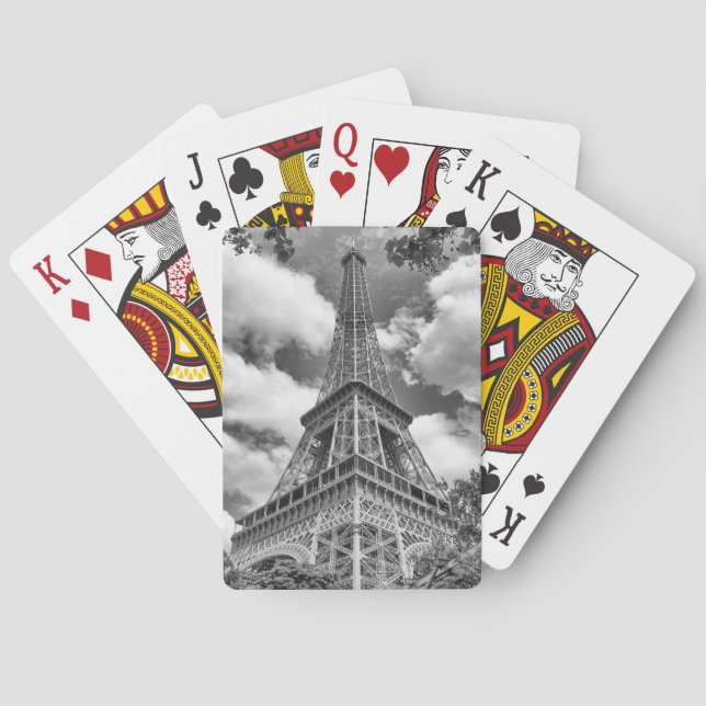Baraja De Cartas Torre Eiffel en blanco y negro (Reverso)