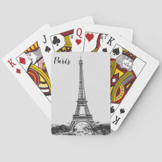 Baraja De Cartas Torre Eiffel en blanco y negro