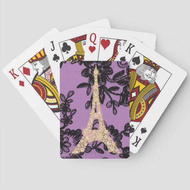 Baraja De Cartas Torre Eiffel en la encaja (Reverso)
