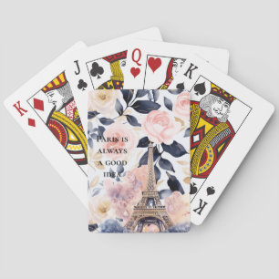 Baraja De Cartas Torre Eiffel París Floral
