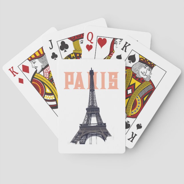 Baraja De Cartas Torre Eiffel Viaje de París Europa (Reverso)