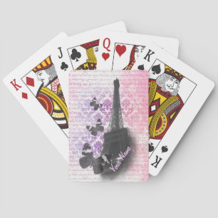Baraja De Cartas Torre Eiffel y mariposas