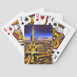 Baraja De Cartas Torre Eiffel y París bajo las estrellas