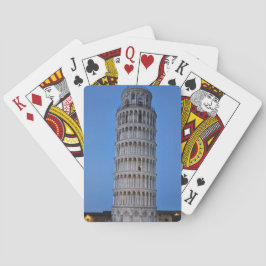 Baraja De Cartas Torre inclinada al anochecer