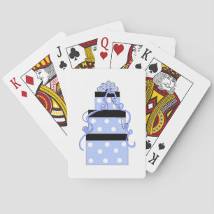 Baraja De Cartas Torta de punto de polka azul y blanca