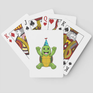 Baraja De Cartas Tortuga al cumpleaños con gorra Fiesta