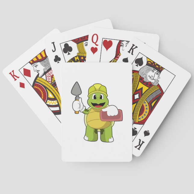 Baraja De Cartas Tortuga como masón con piedra (Reverso)