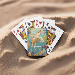 Baraja De Cartas Tortuga del Mar Verde