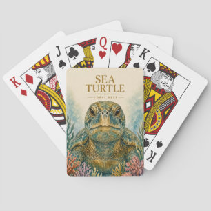Baraja De Cartas Tortuga Marina Arrecife de Coral Vida Silvestre