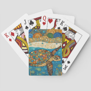 Baraja De Cartas Tortuga marina Art Nouveau