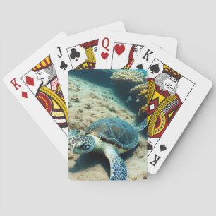 Baraja De Cartas Tortuga marina en el fondo del océano