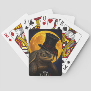 Baraja De Cartas Tortuga Marina Sombrero Alto Gótico Surrealista